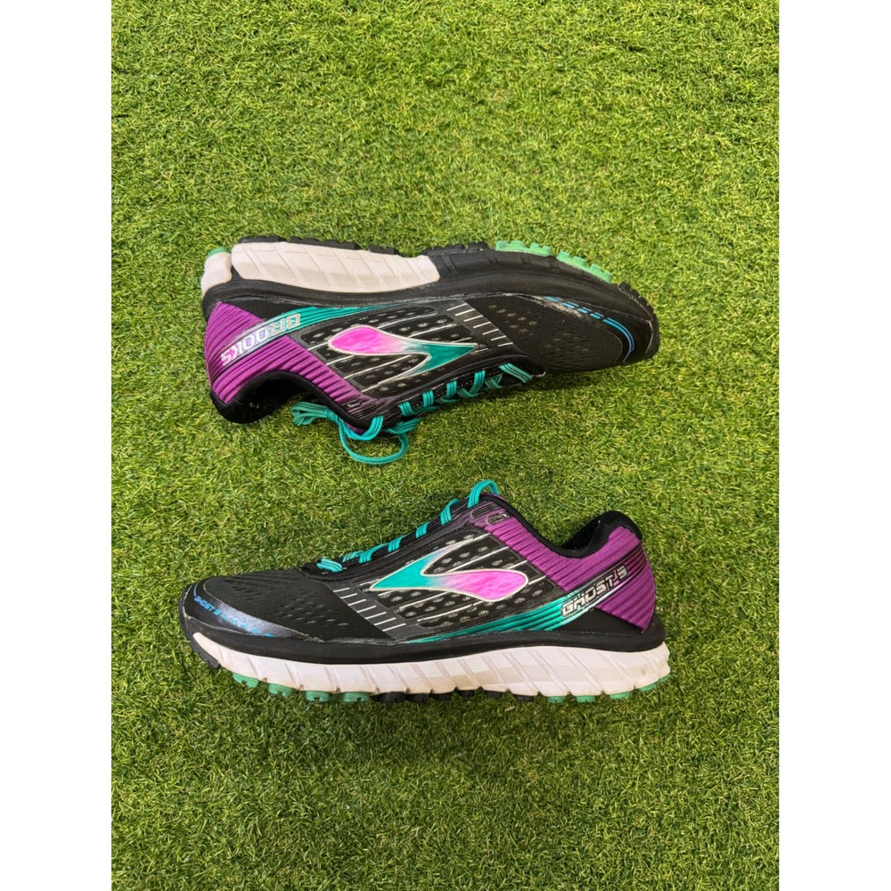 Brooks Ghost 9 Womens Running Shoes Black Purple Teal Narrow 2A 1202252A092 10.5